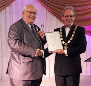 Nick Male receiving his Civic Award 2017