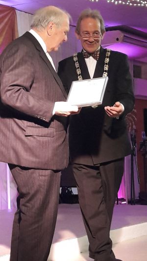 David Clout receiving his civic award