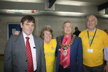 The Mayor of Elstree & Borehamwood with a group from the club.